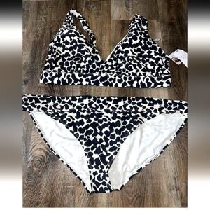 Time and Tru Black and White Bikini